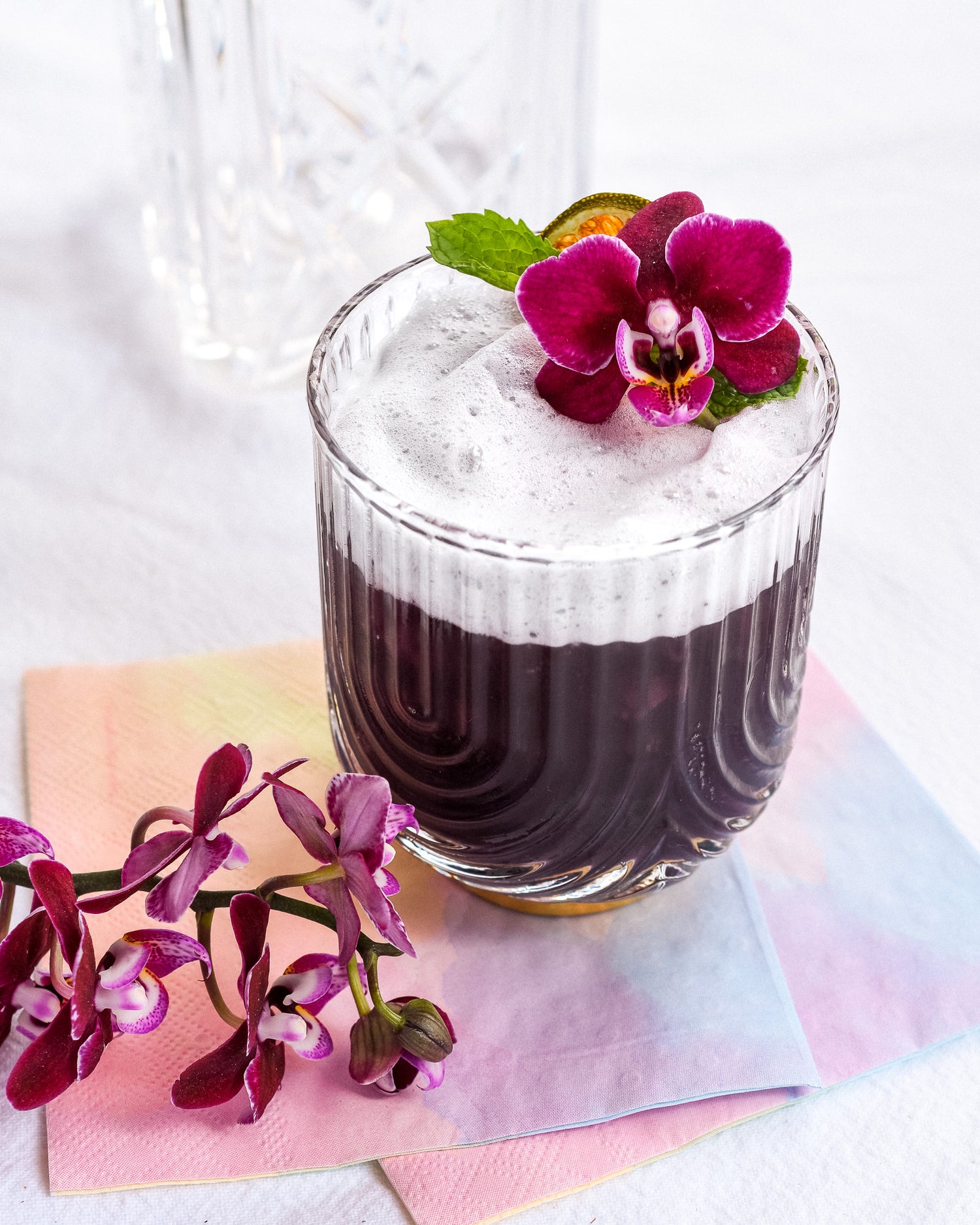 Blueberry Mint Whiskey Sour